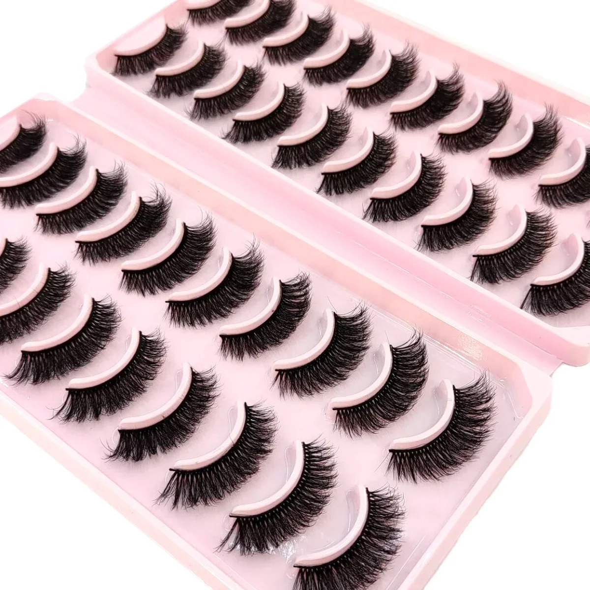 HBZGTLAD 20 pairs DD curly fluffy natural false eyelashes long makeup 3D artificial mink eyelashes dramatically extend eyelashes
