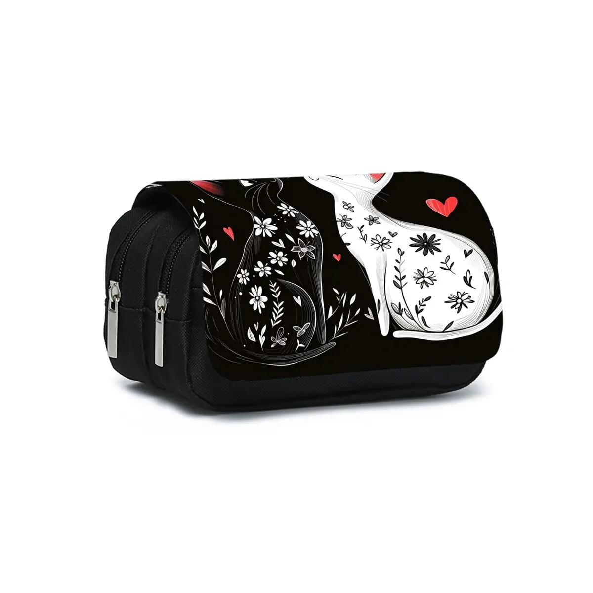 Cartoon-Katzen-Stifteetui für Jungen und Mädchen, bestes Geschenk, 2D flaches Cartoon-Federmäppchen, Schul-Federtasche für Kinder