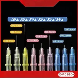 31G 4mm 6mm Disposable 27G 29G 13mm 30G 32G 34Gx1.5mm Plastic Medical Beauty Painless Small Needle Sterile Injector Micro Tattoo