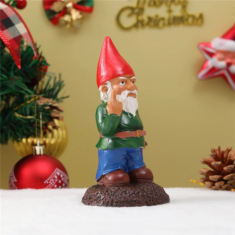 1pc Give The Middle Finger To Drink The Old Man Resin Decoration Gnome Statue for Lawn Garden Decor Ornament