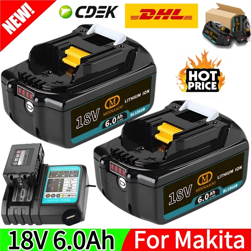 

Genuine For Makita 18V Battery BL1840 BL1830B BL1850B BL1850 BL1860 18V Lithium-ion Rechargeable Battery Fast Charging