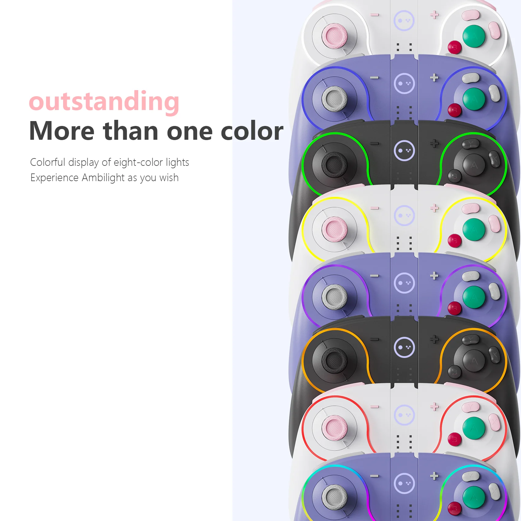 LinYuvo Retro joy cons romote gamepad for Nintendo Switch/OLED with Turbo Ergonomic&Hall Effect Joysticks Dual-motor vibration