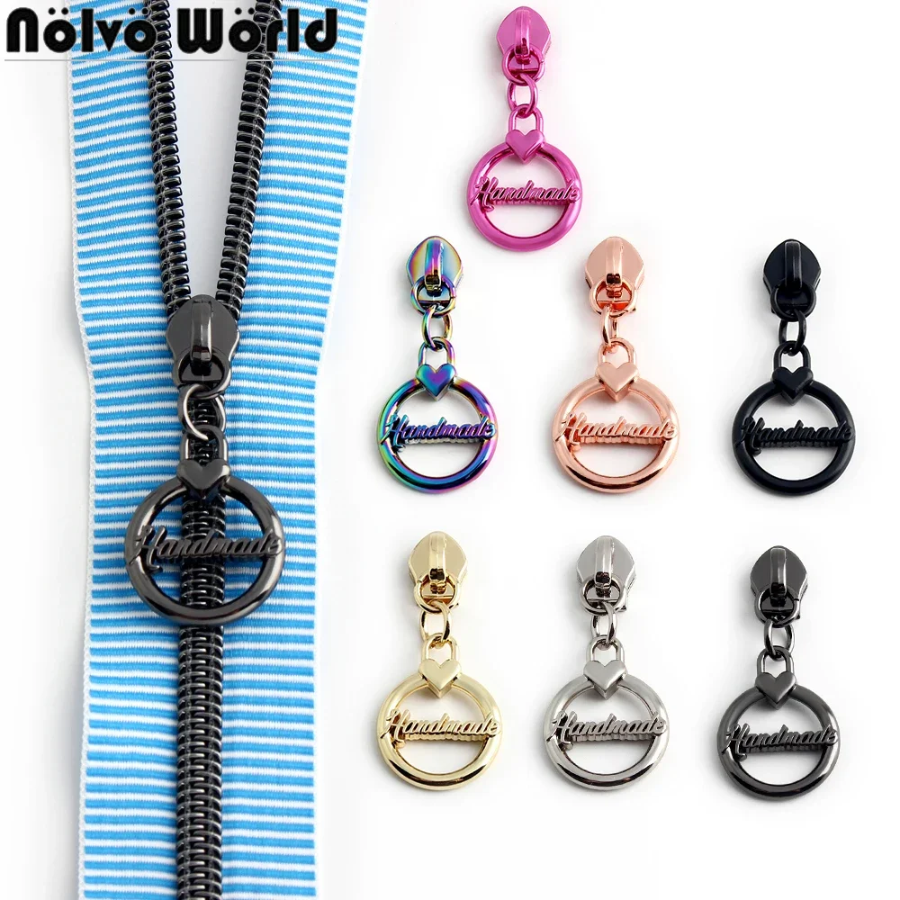 20-40-100PCS Handmade Love Shape 5# Nylon Detachable Zipper Slider Head For Wallets Handbag Bags DIY Tailors Sewing Accessories