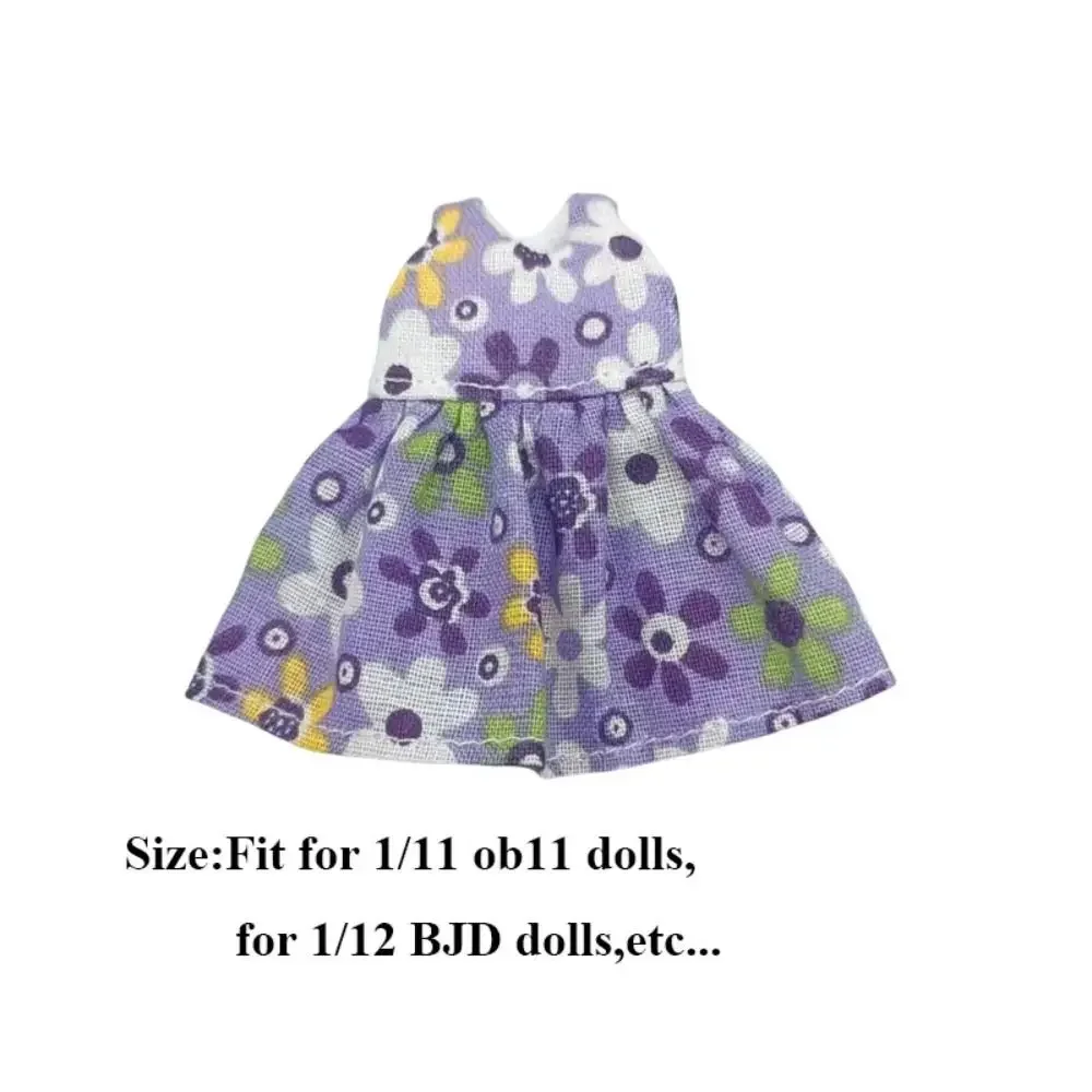 High Quality Handmade Printed Dresses Fashion Accessories Doll Clothes Skirt 11 Styles Dolls Tops For 1/11 OB11 Dolls/1/12 BJD view 6