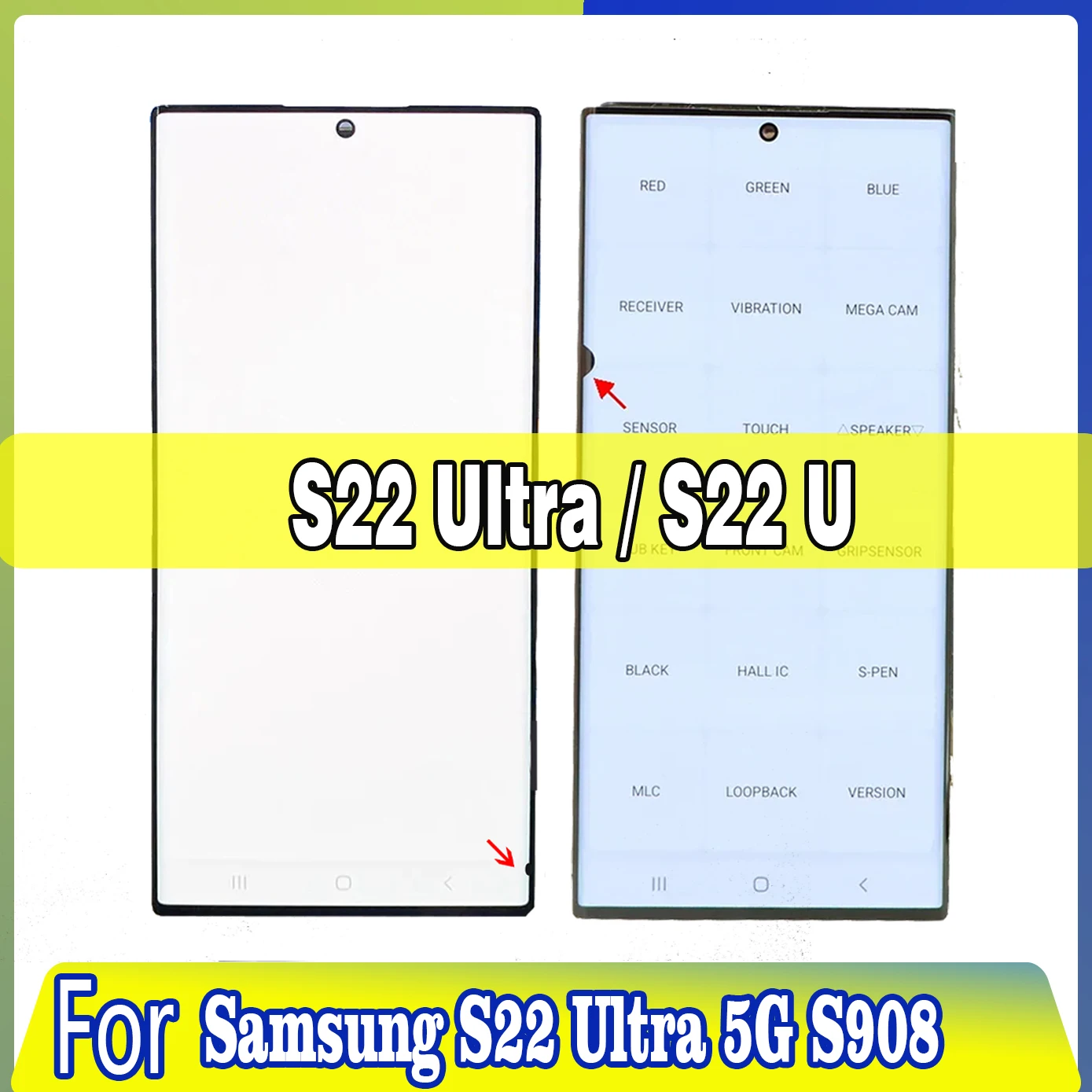 

6.8'' High quality For Samsung S22 Ultra 5G S908B S908U S908 Display Touch Screen For Galaxy S22 Ultra LCD With Dot With Frame