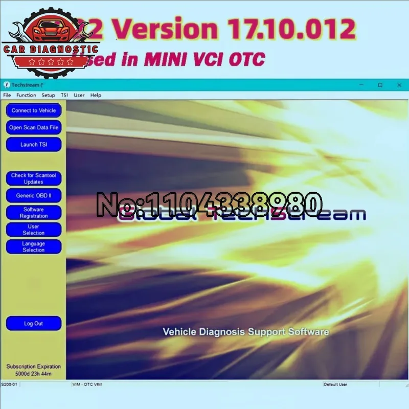 HOT Good Selling for MINI VCI Techstream 17.10.012 coding diagnose car scanning OTC Scanner ECM ECU coding diagnose for To/yo/ta