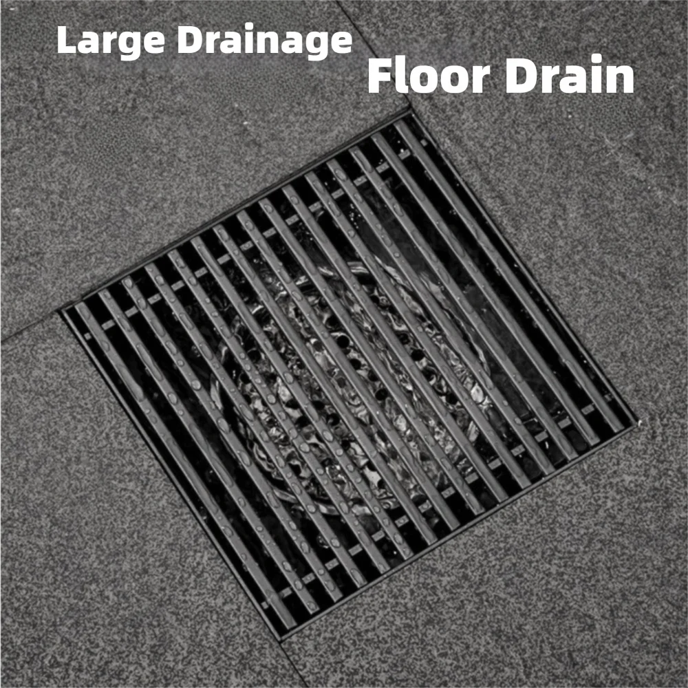 304 Stainless Steel Bathroom Floor Drain Large Drainage Insect-proof Shower Drains Sewer Deodorant Anti-odor Drain Filter