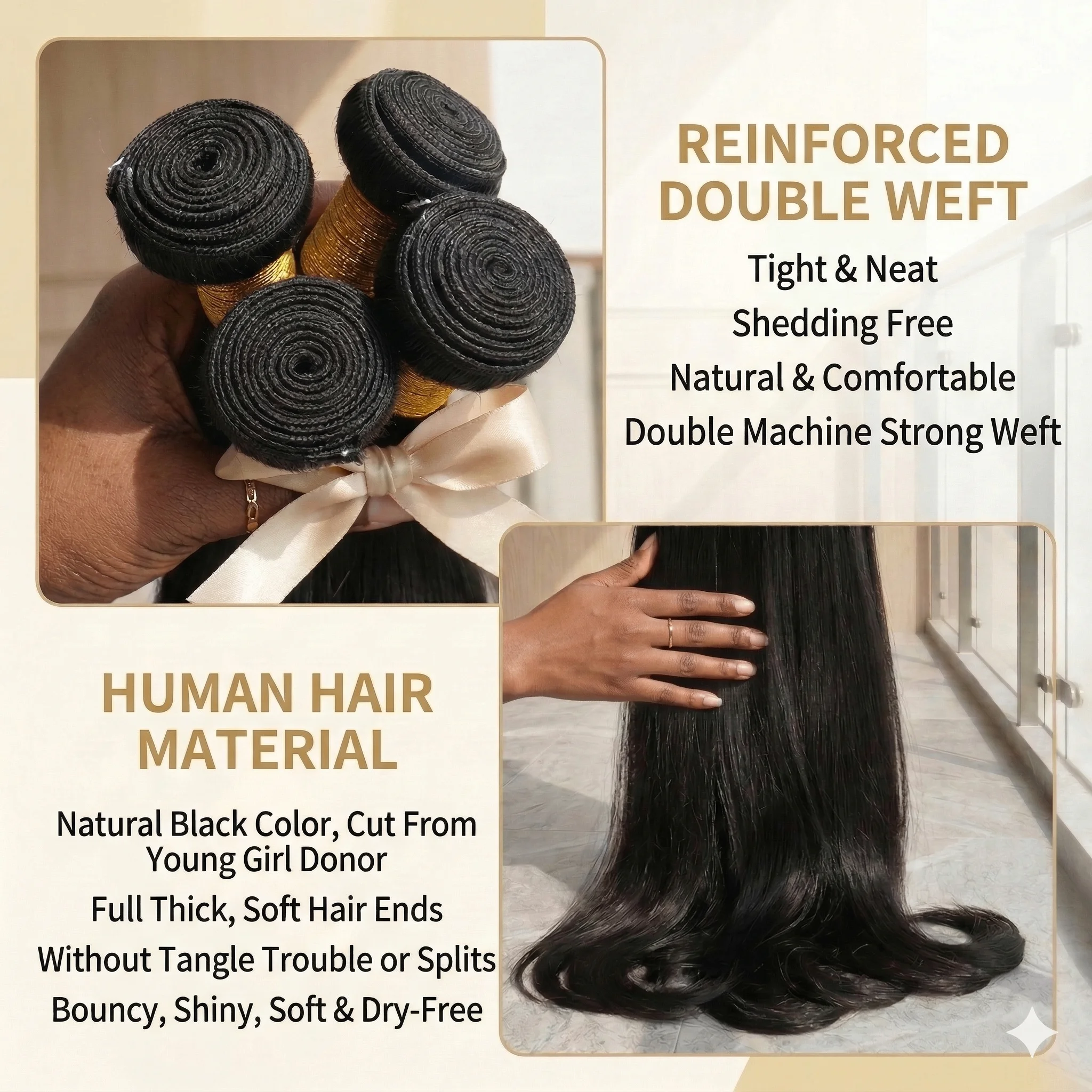 16A Human Hair Bundles 30 34 40 Inch straight Human Hair Bundles Unprocessed Brazilian Virgin Hair 3/4/5 Bundles Deals For Women image 3