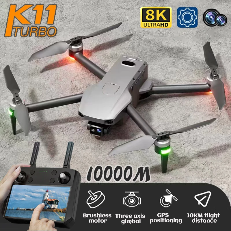 K11 Tubro Drone 8K Profesional 3-Axis Gimbal 360° Obstacle Avoidance Brushless Motor GPS 5G WIFI FPV Quadcopter Toys RC Drone