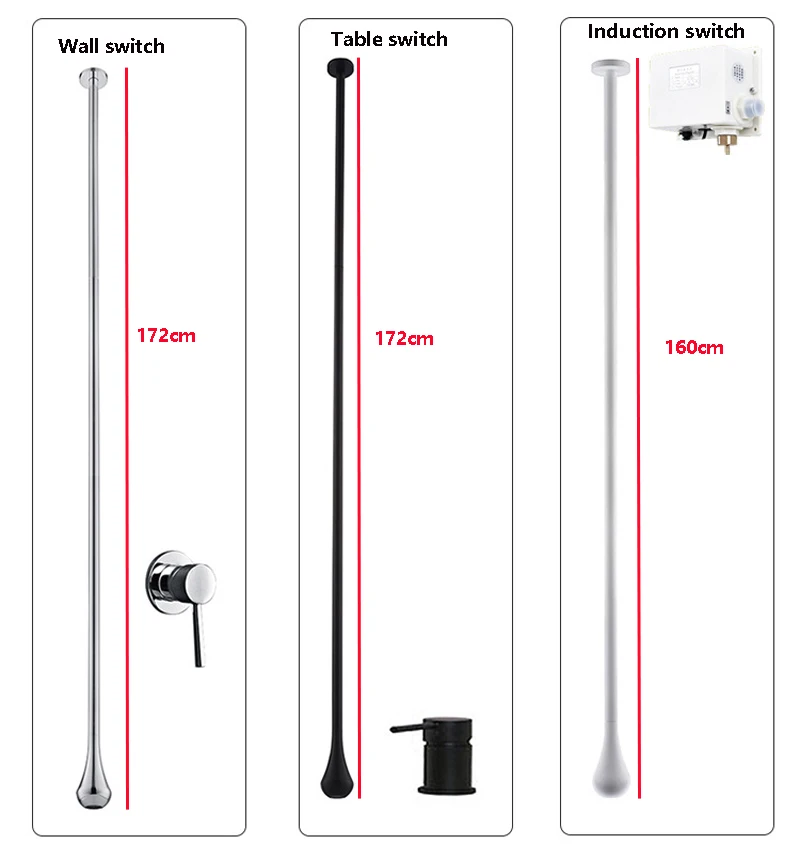 Imagem -06 - Torneira de Água do Banheiro com Gota em Forma de Plet Torneira Suspensa de Teto Todo o Lavatório de Cobre Comprimento Personalizável Quente e Frio