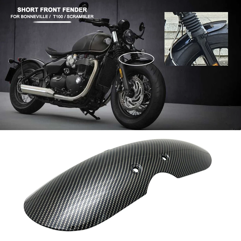 Fit For Bonneville Scrambler T100 For Thruxton 900 2001-2016 2015 Carbon Front Fender Mask Splash Mudguard Fairing Motorcycle