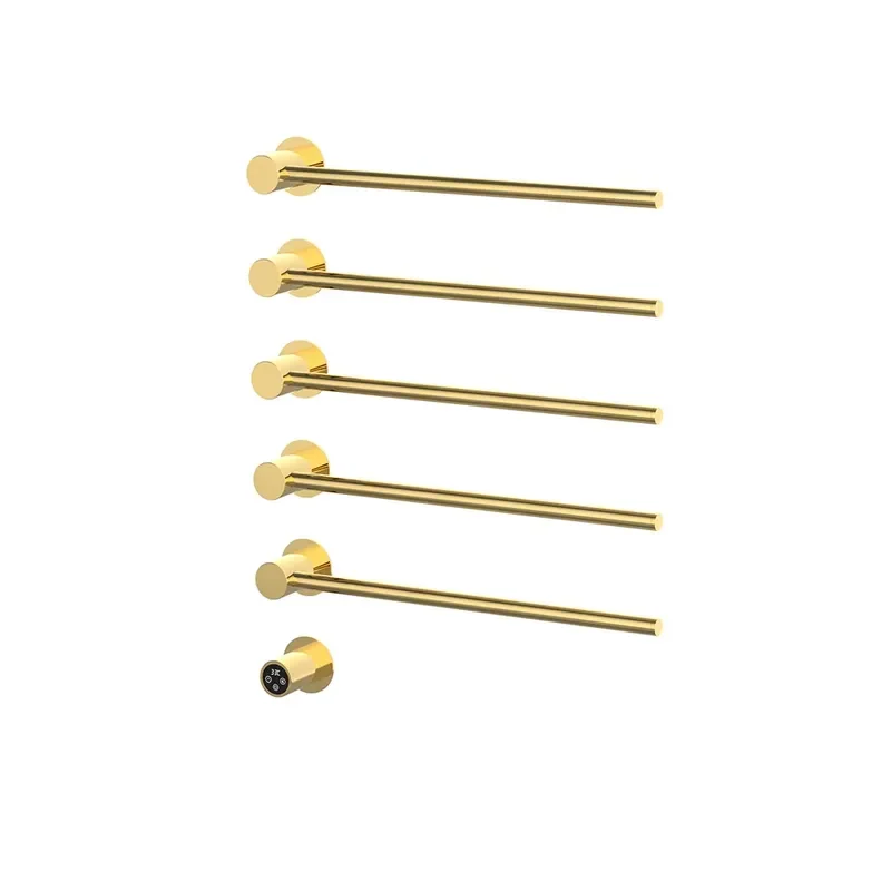 for Bathroom Hygiene Wall Mounted Bronze Round Brass Electric Towel Rack Double Layer Towel Bar Eco Friendly Hotel Use