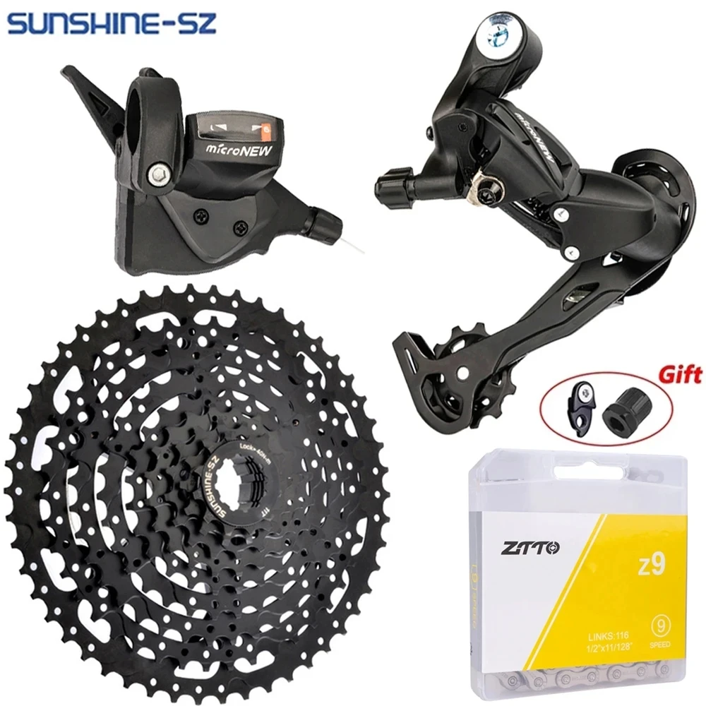 

MTB 9 Speed Groupset 1X9 Shifter Rear Derailleur 9V Cassette Mountain Bike K7 Sprocket M370 M430 M590 DEORE Single Crank System