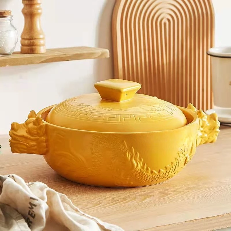 Ceramic casserole soup stew high temperature resistant hot medicinal meal open flame