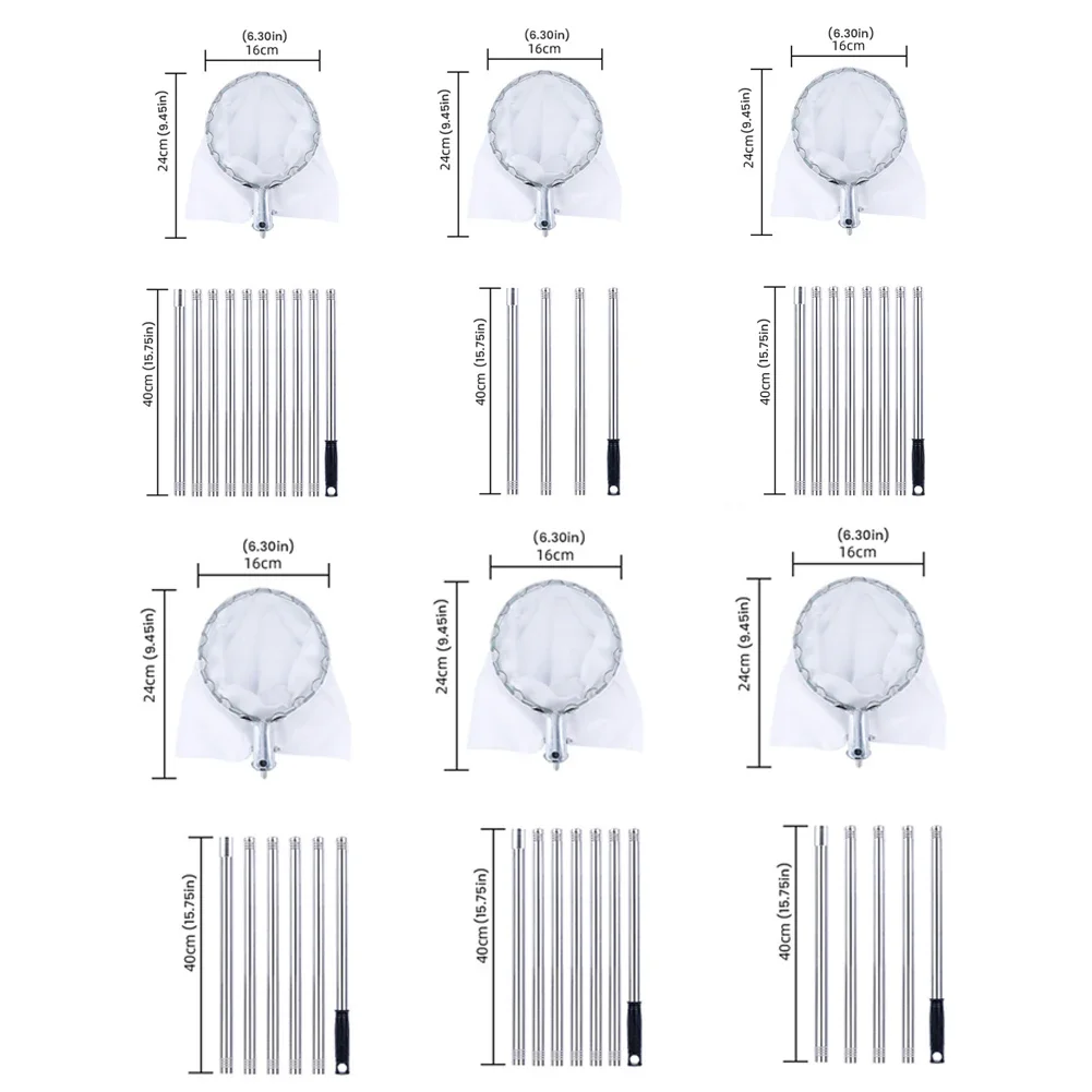 1.6-4M Fruit Picker Tool Metal Cherry Picker Tool Telescopic Pole Fruit Picker Basket Harvester Garden Hardware Tools for Apples