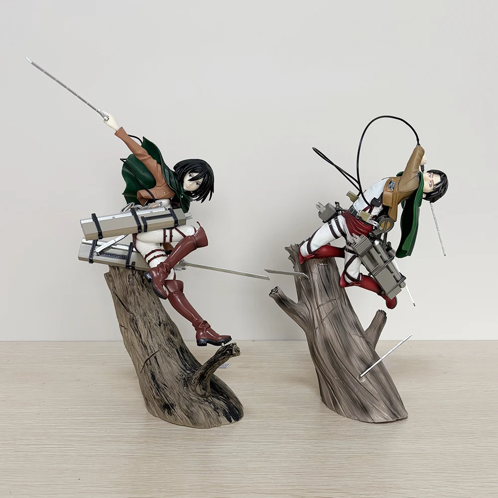 Ataque a los Titanes Artfx J Levi Mikasa Ackerman paquete de renovación figura de acción de PVC Anime figuras en miniatura de juguete colección muñeca regalo