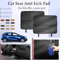 Car Rear Seat Back Covers For Kia Rio 3 Pride K2 MK3 UB QB 2011-2017 Leather Mat Storage Bag Kid Protector Pads Auto Accessories