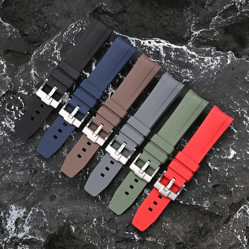 Imagen 2 del producto Correa de goma fluorada para Tudor Black Bay Series especial 20mm extremo curvado FKM correa de reloj hombres deportes pulsera de buceo Accesorios