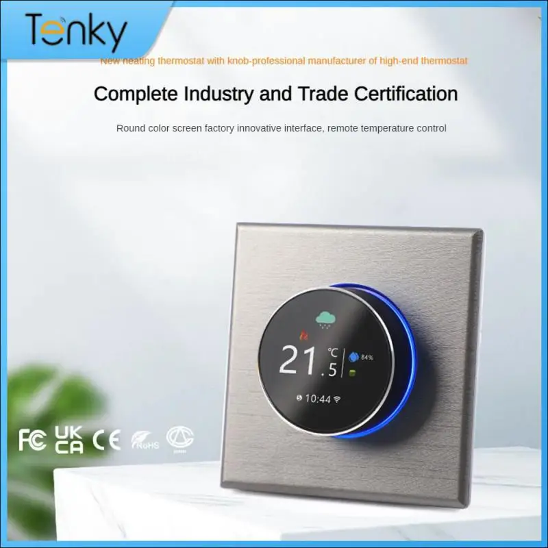 High Hardness Tempering Intelligent Temperature Controller Round Metal Frame Wall-mounted Boiler Energy-saving Thermostat