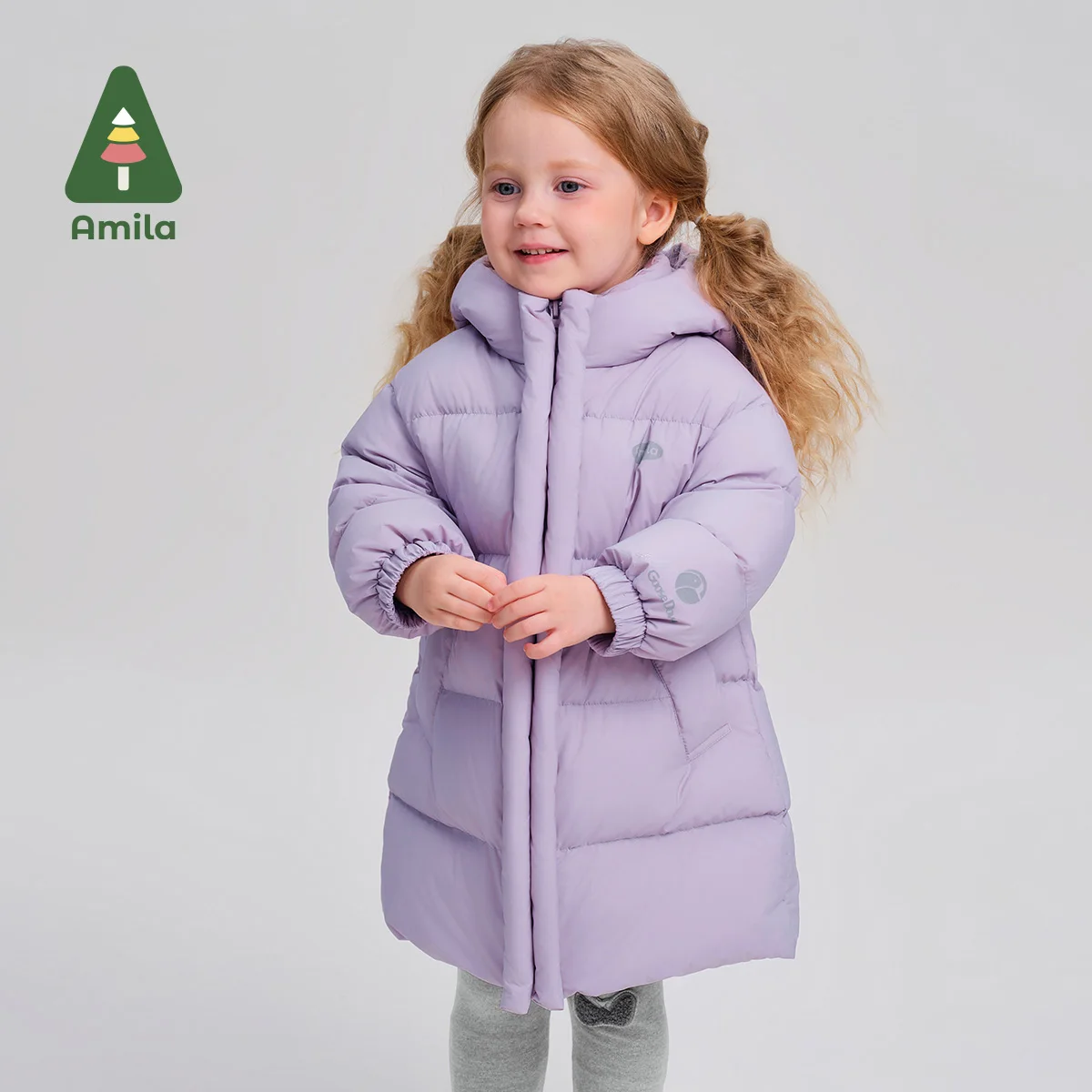 Amila Baby Down Jacket 2024 Winter New Style Boys And Girls Multi-Color White Goose Down Warm Skin-Friendly Children\'s Jacket