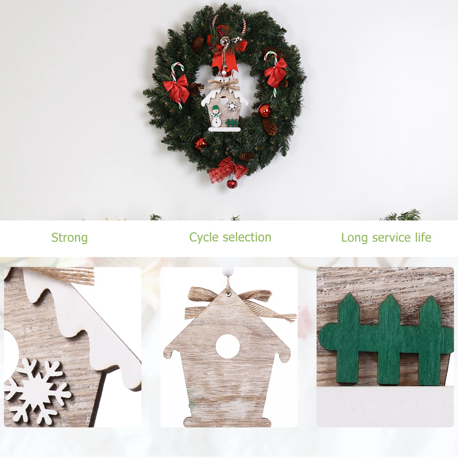 

Snowman Hanging Ornament Wooden House Pendant Christmas Tree Decor Party Supply Festival Decoration Wooden Hanging