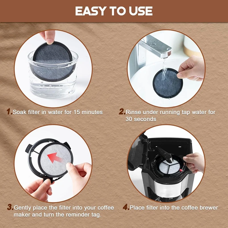 Juego de filtración de cafetera de repuesto M14K-24PCS, disco de filtro con marco Compatible con cafeteras y cerveceras Mr.