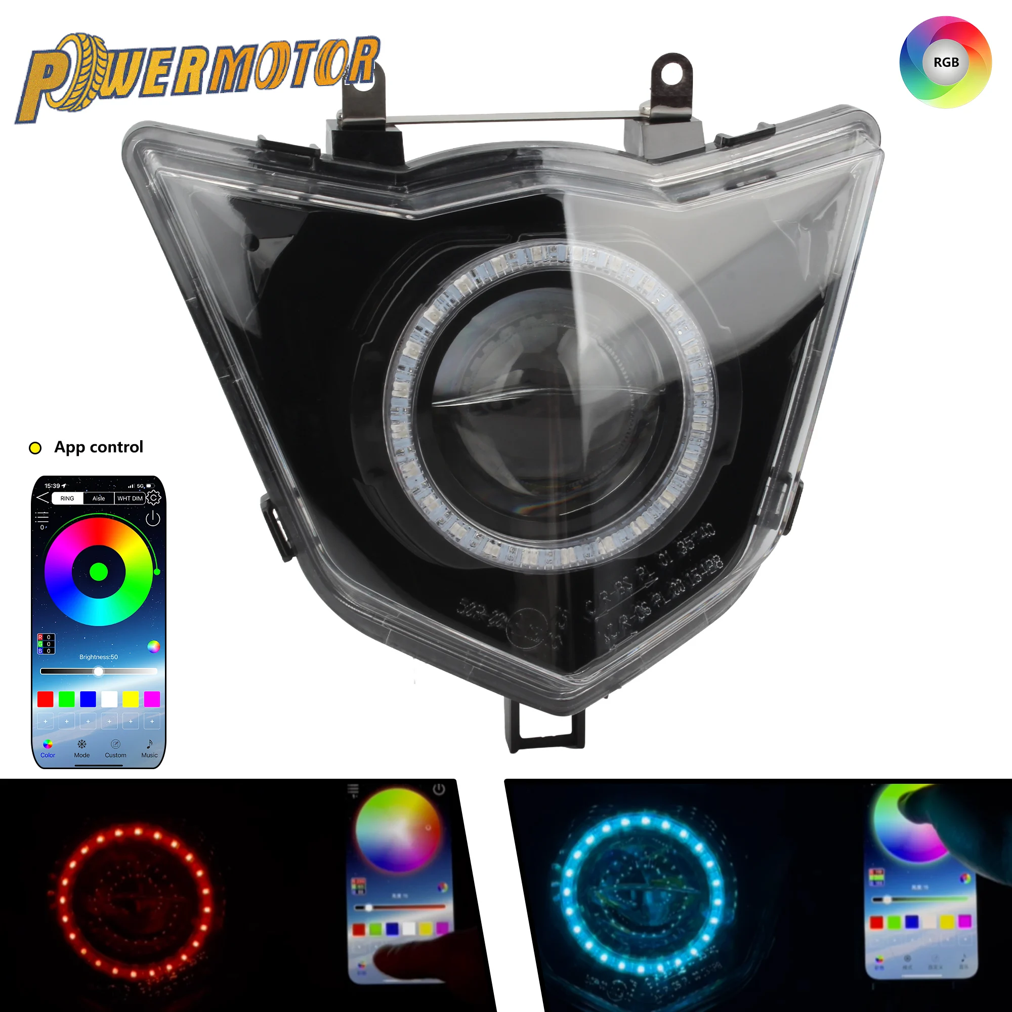 

for Yamaha WR 125 X/R 2009-2016 LED Headlights Angel Eyes Colorful Lights App Control Headlamp Motorcycle Accessories Refit