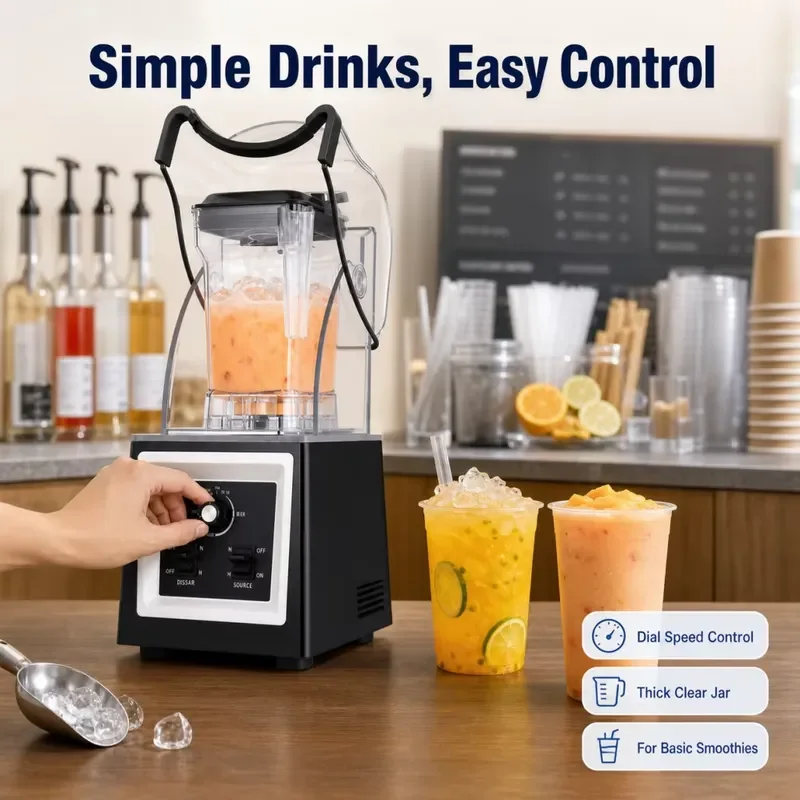 Commercial silent mixer mechanical knob speed regulation crushed ice mixer is suitable for milk tea shop hotel commercial