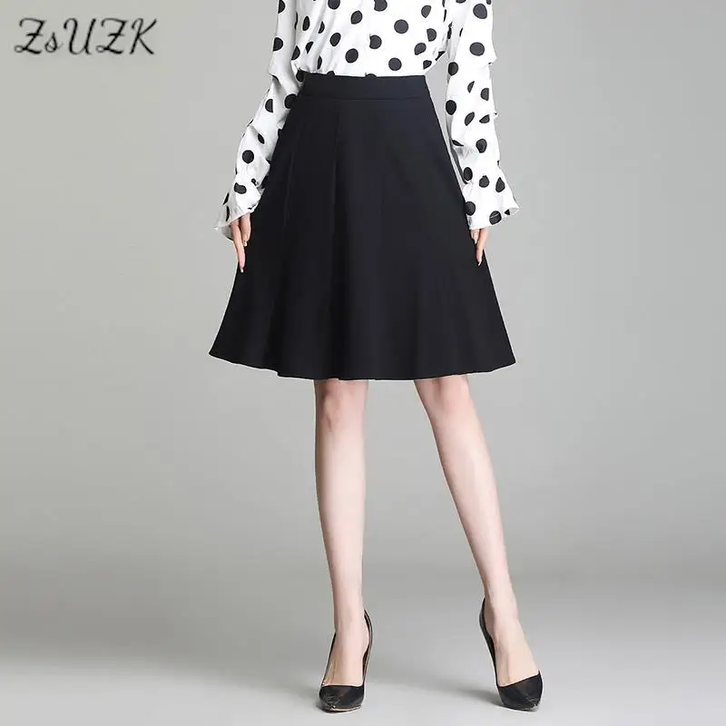 Women Short A-Line Skirt Spring Autum New High Waist All-Match Skirt Elegant Office Lady A-line Skirt Black