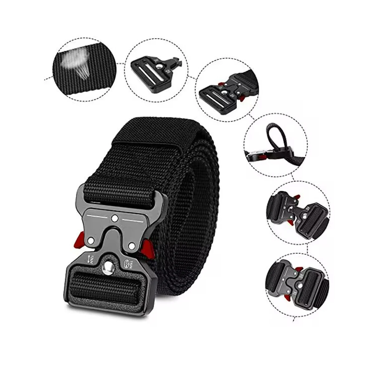 1 piece tactical belt for men; outdoor sports and leisure quick release buckle belt; hot sale image 4