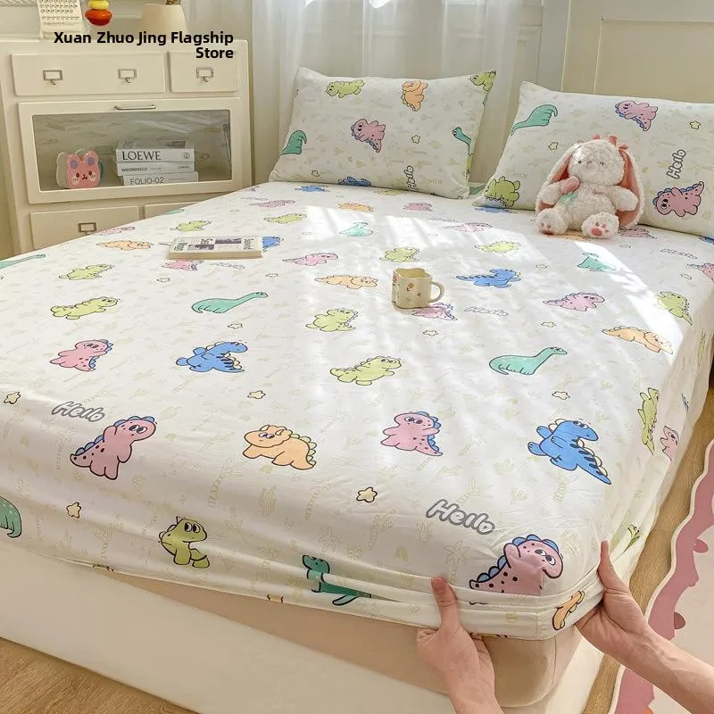 

Ultra Soft Cloud Cotton Print Bedding Protector Dustproof Mattress Cover 2025 Cute Cartoon Design Student Dormitory Bedding