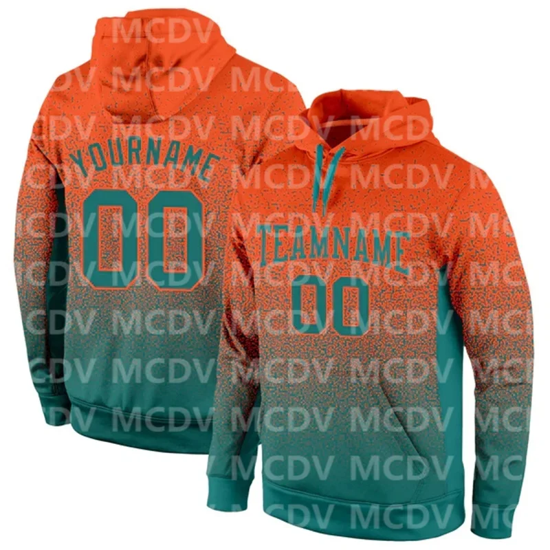 

Custom Stitched Orange Aqua Fade Fashion Sports Pullover Sweatshirt Hoodie