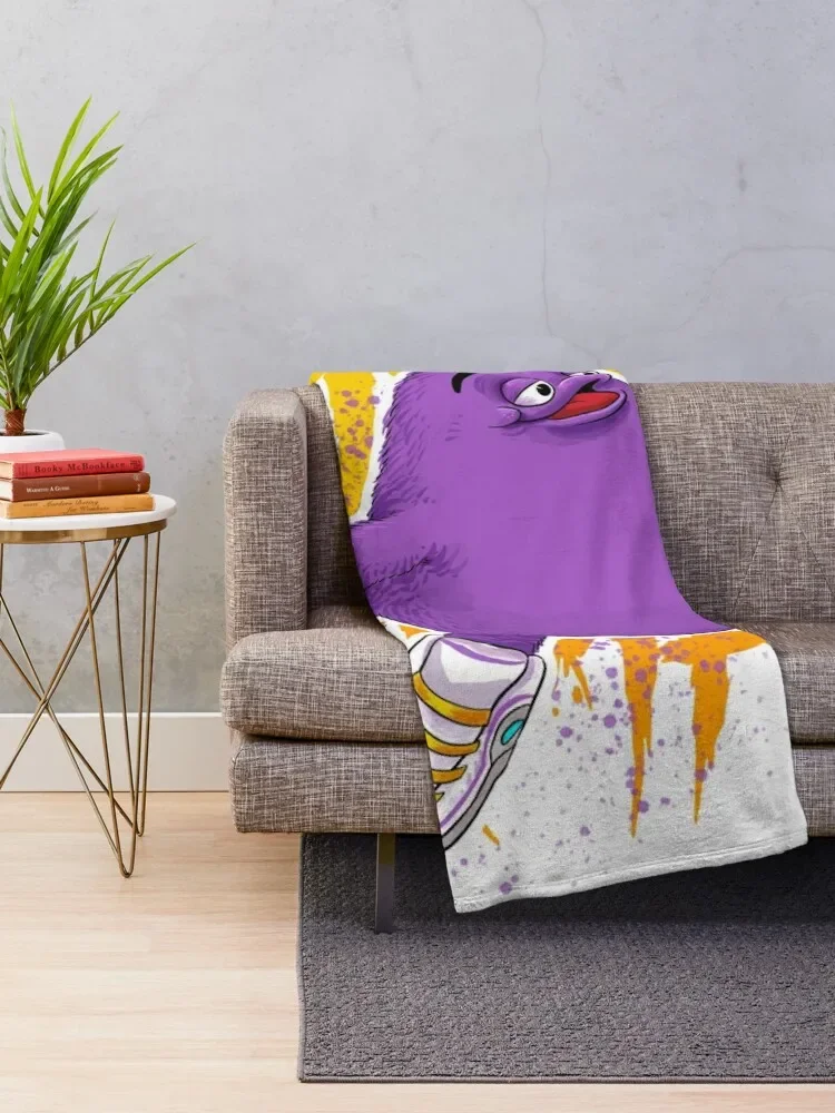 grimace shake Throw Blanket For Decorative Sofa cosplay anime Camping Blankets