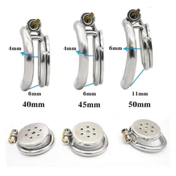 Super Small Metal Flat Cock Lock Chastity Device with Steel Arc Penis Ring Chastity‬ Cage Sex Toys for Adult Preventing Cheating