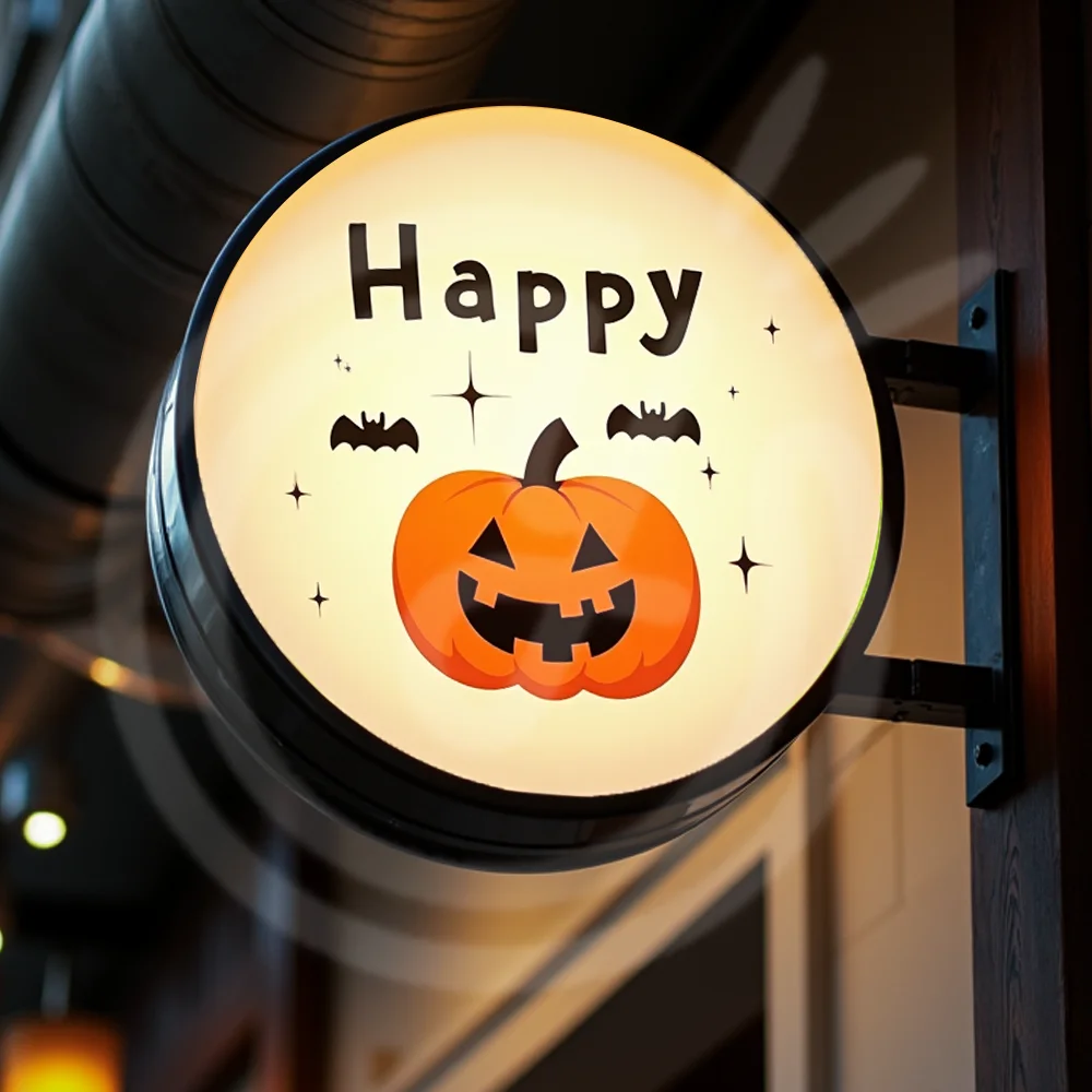 Custom Halloween Acrylic LED Light Box Outdoor Business Sign Double Sided Backlit Advertising Display