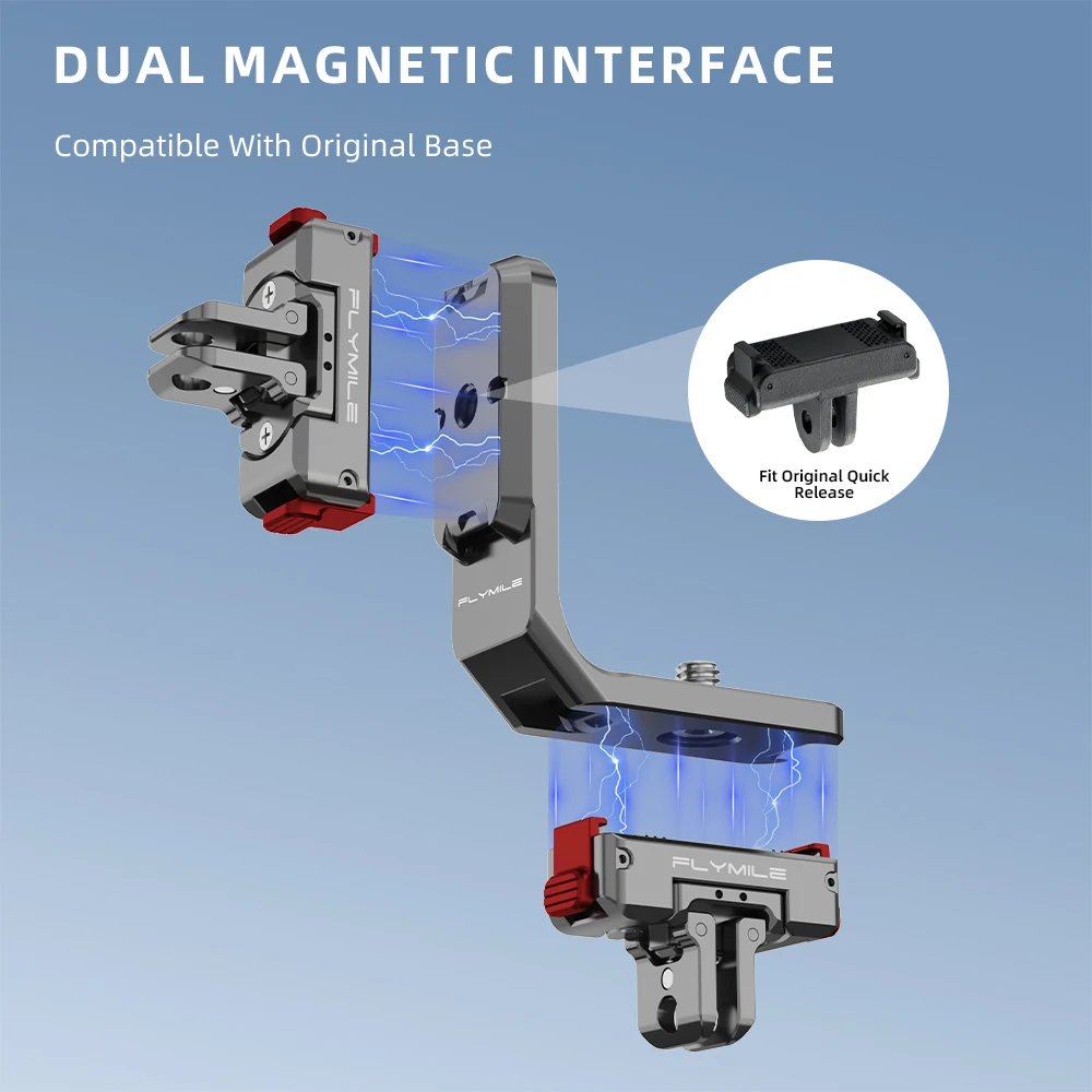 L Bracket for DJI Osmo 360 1/2, Horizontal Vertical Shooting Mount, 1/4 Thread Vlog Holder Action Camera Accessory