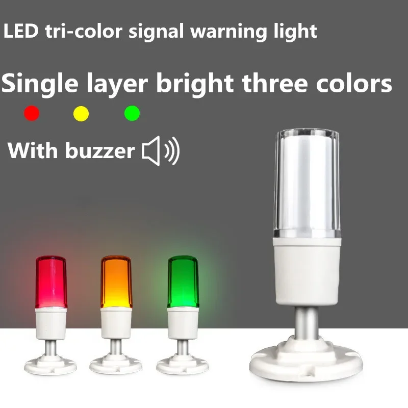 

Led 3 Colors In 1 Layer Indicator Light 24V Intelligent Warning Light Workshop Machines Signal Alarm Caution Safety Tower Lamp