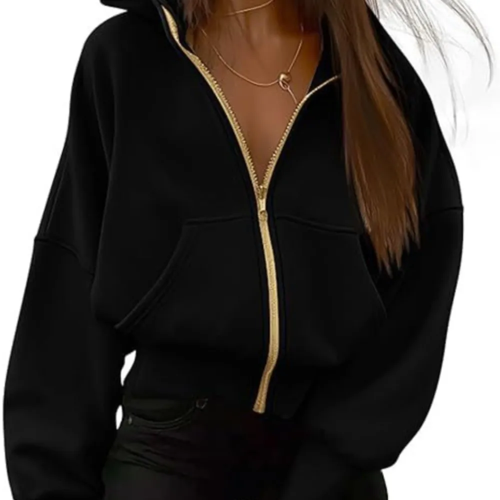 

Solid Color Oversized Zipper Jacket for Women Spring Autumn Loose Versatile Hooded Sweatshirts Pocket Casual Hoodies Outerwear