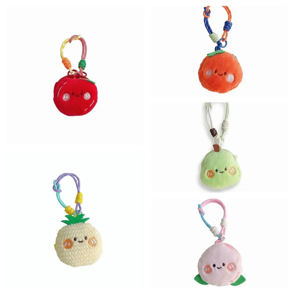 Portable Fruit Cartoon Bag Pendant Key Chain Plush Pouch Plush Earphone Bag Mini Lightweight Dolls Coin Purse Men