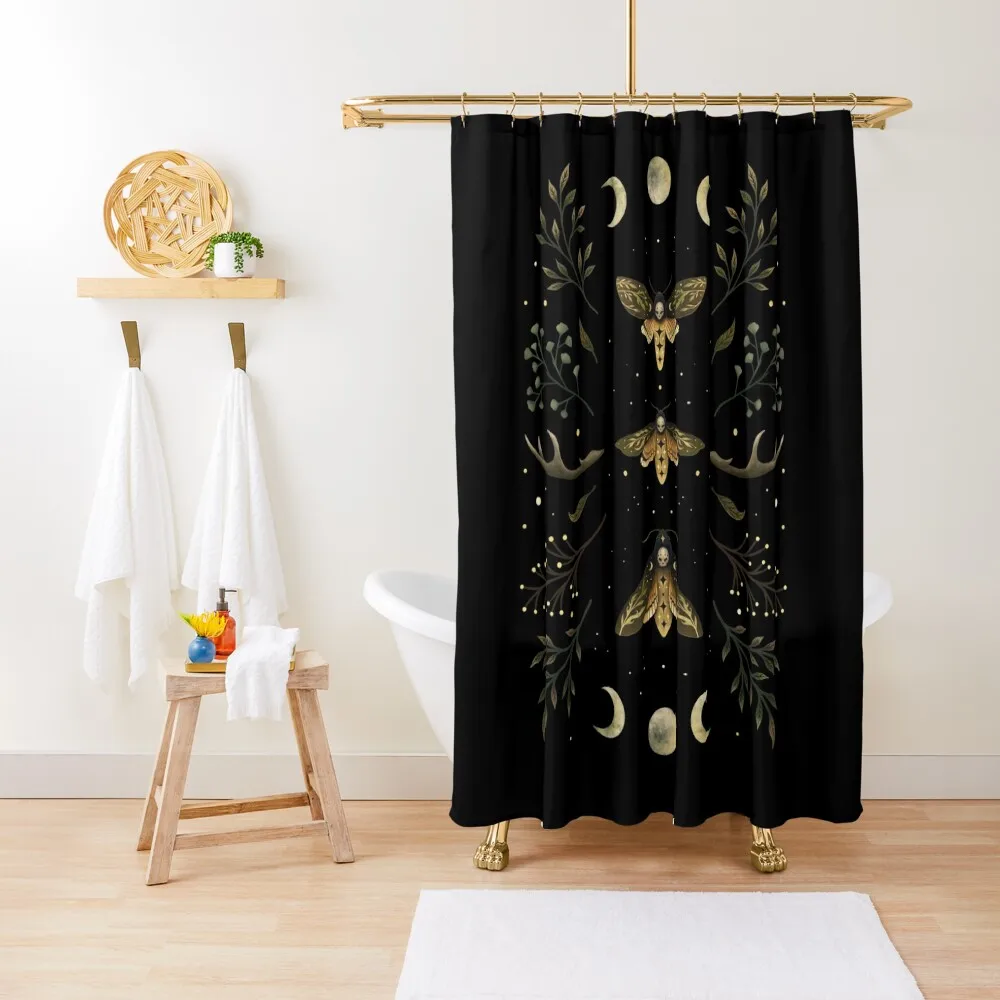 Death Head Moths Night Shower Curtain Curtain For Bathrooms