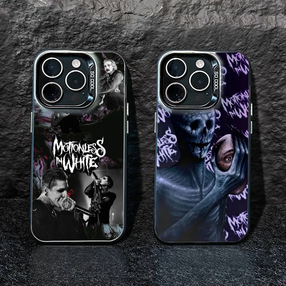 

D-Motionless In W-White Phone Case For IPhone 16 17 15 14 12 13 Pro Max Black Color Shockproof Cover