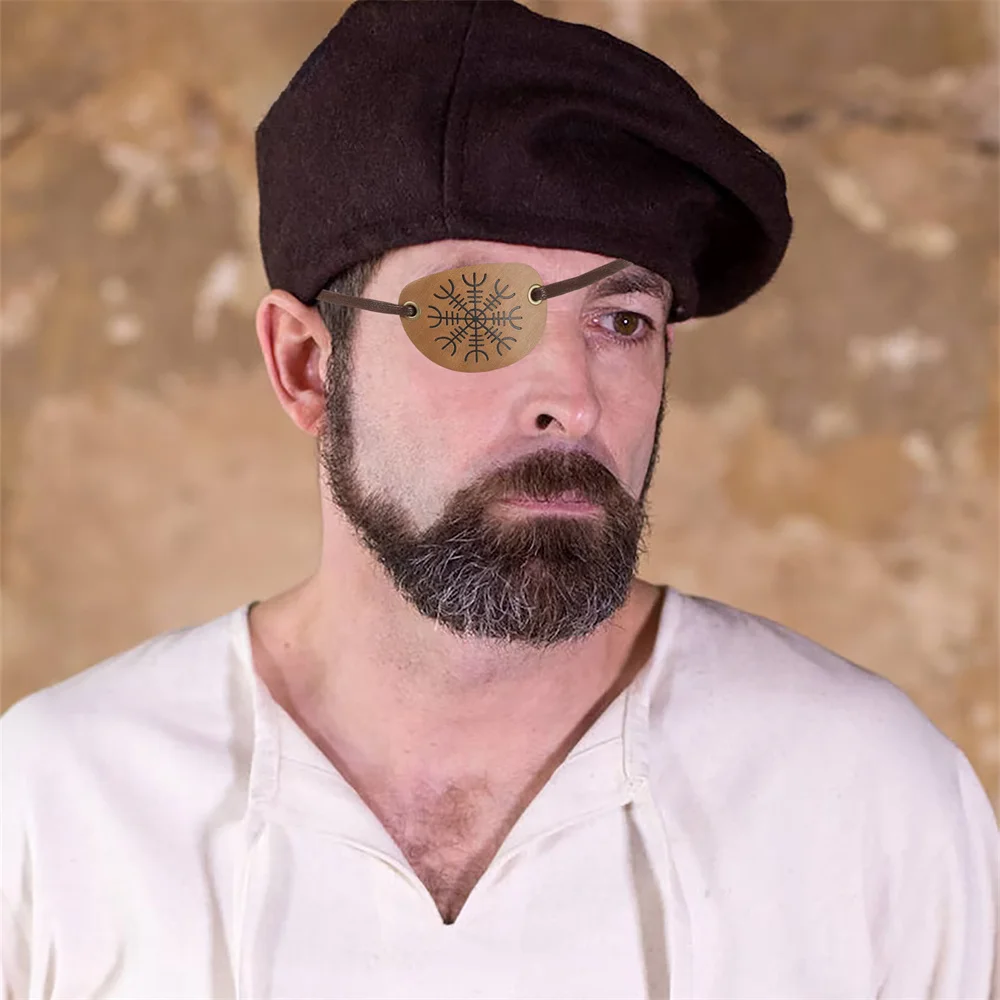 ที่ปิดตาหนังโจรสลัดยุคกลางอุปกรณ์คอสเพลย์แนววินเทจพร้อมเชือกปรับได้อุปกรณ์เครื่องแต่งกายวันฮาโลวีนสำหรับงานเทศกาล