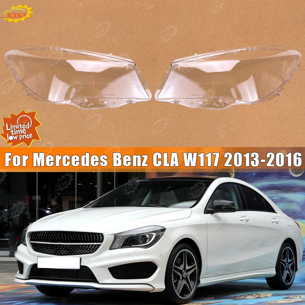 Transparent Headlight Lens Cover Headlamp Shell Fit For Mercedes-Benz CLA W117 2013‑2016 Vehicle Exterior Lamp Accessories