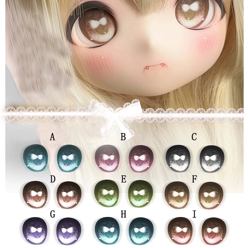 تأثير معدني الاكريليك BJD عيون دمية 10 مللي متر-24 مللي متر Bowknot شكل ل 1/12 1/8 1/6 1/4 1/3 مقياس SD إكسسوارات دمي