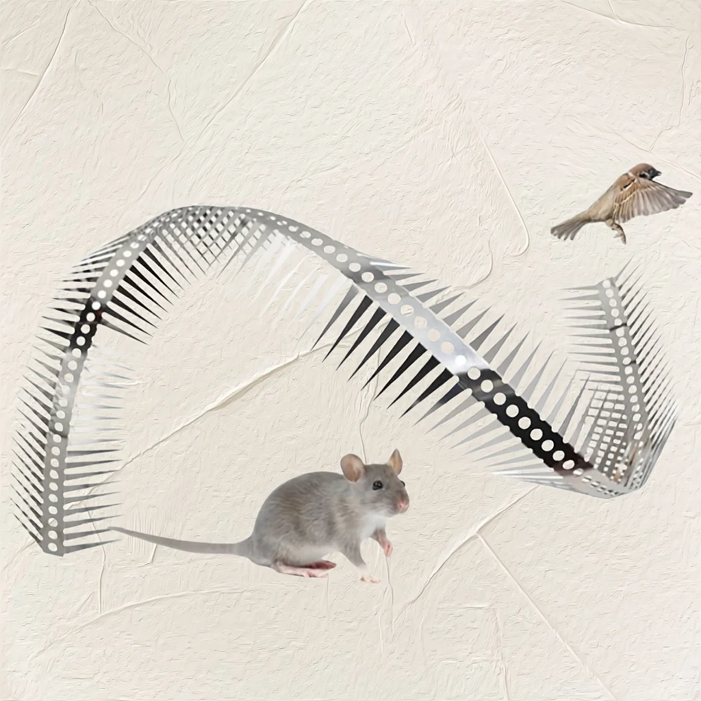 2 Rollen Edelstahl-Vogel- und Nagetierabwehr zur Verhinderung von Mäuseangreifen, Anti-Kletter-Drahtzaun mit Widerhaken – Detail 3
