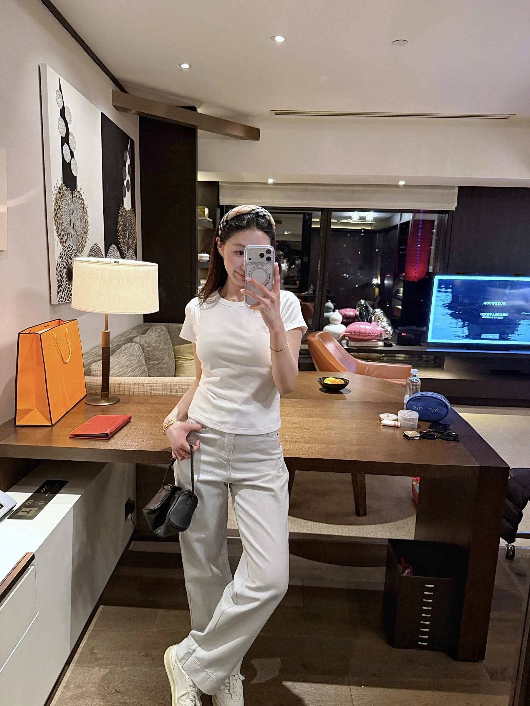 

Cassie's Aunty Charming Pale Blue American Straight Leg Jeans Women's High Waist Casual Pants Spring Summer Cotton Zipper