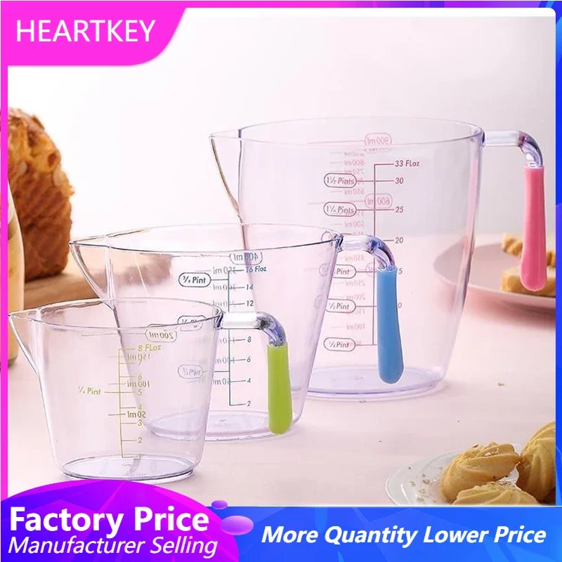 

BPA Free 3PCS/SET Plastic Measuring Cup Set With Silicone Handle Measuring Tools