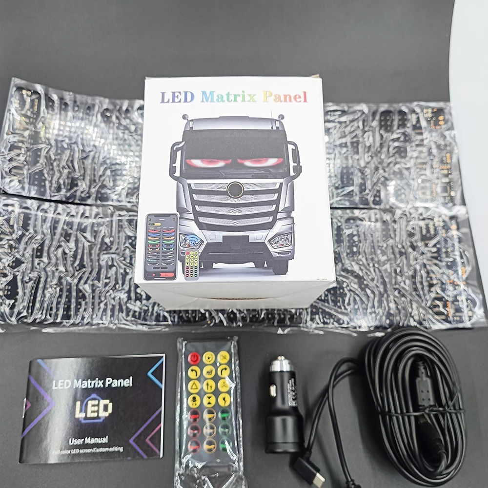 LED Matrix Pixel Panel Light Bluetooth App 5V USB Control Scrolling Advertising LED Car Sign Animation Programmable For Car Sho