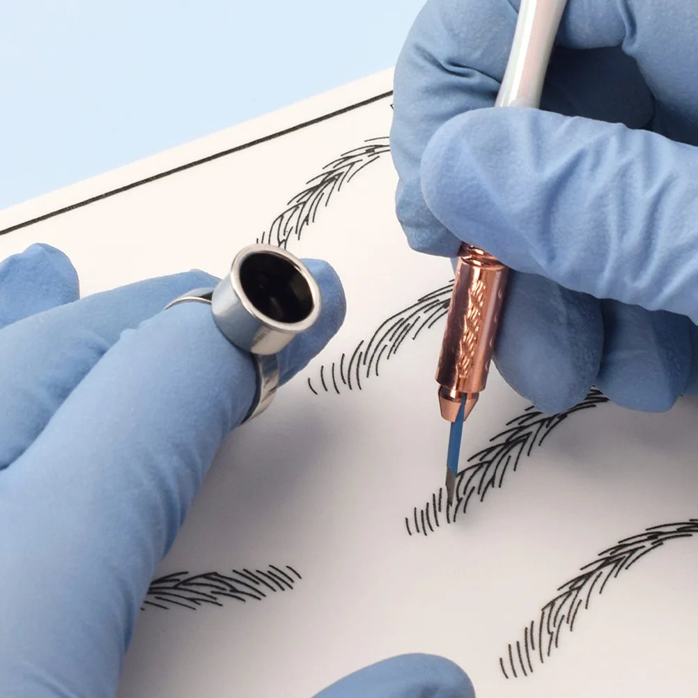 

5Pcs Stainless Steel Eyebrow Tattoo Ink Ring Cups Pigment Holder Lash Glue Rings Eyelash Extension Supplies Glue Rings