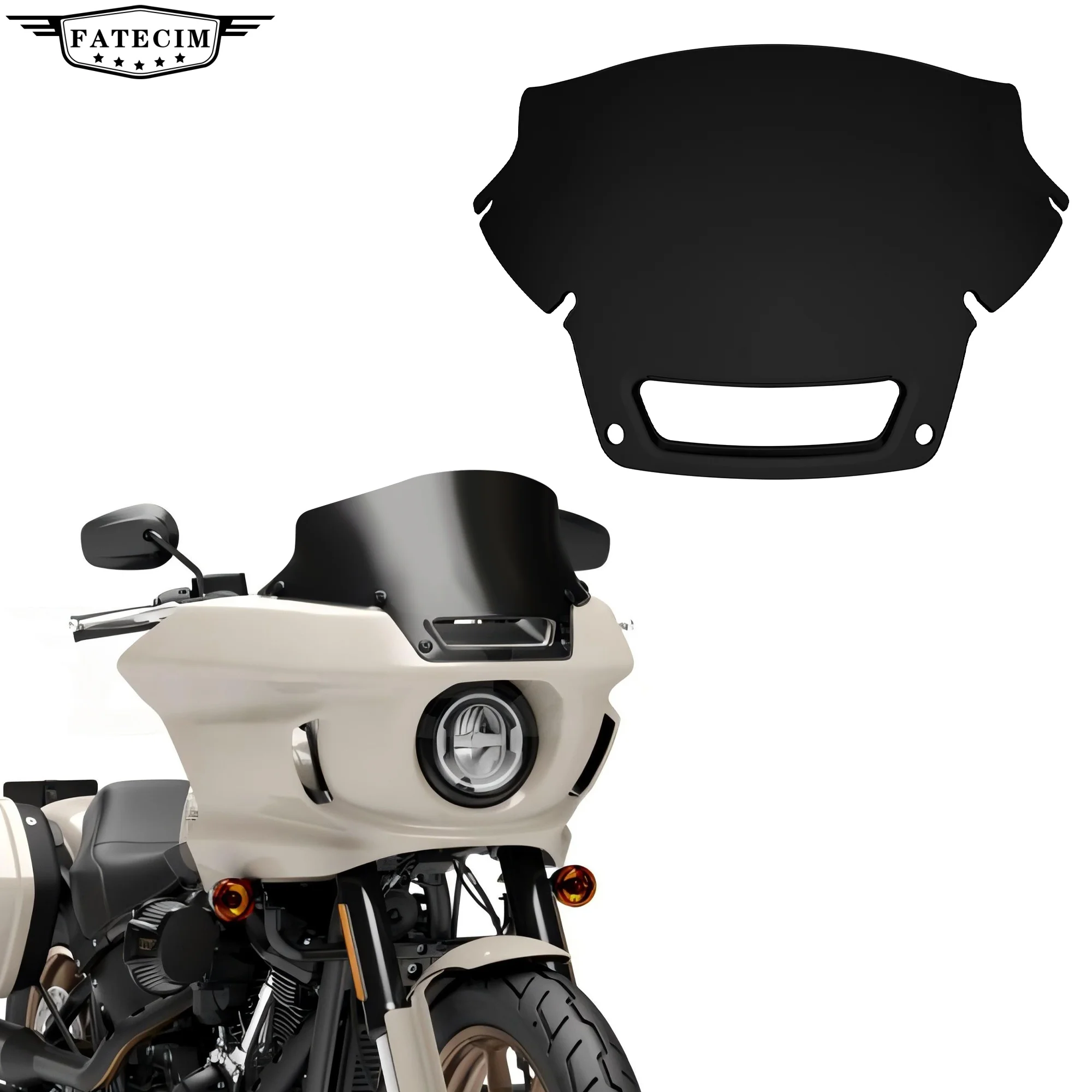 7" Windschutzscheibe Low Rider ST Windschutzscheibenschutzabdeckung für Harley Softail Low Rider ST/FXLRST 2023+ & El Diablo FXRST 2022-2024